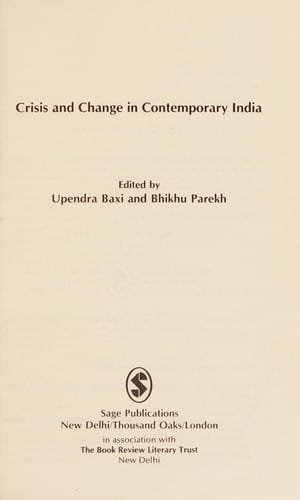 Crisis and change in contemporary India