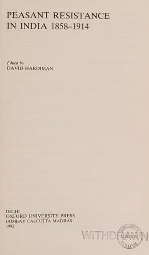 Peasant resistance in India, 1858-1914