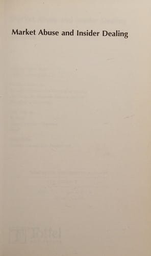 Market abuse and insider dealing