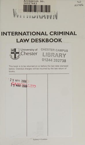 International criminal law deskbook
