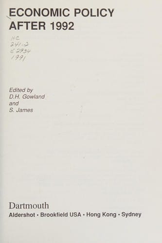 Economic policy after 1992