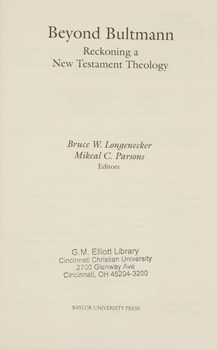 Beyond Bultmann: reckoning a New Testament theology