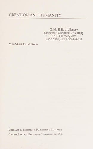 Creation and humanity