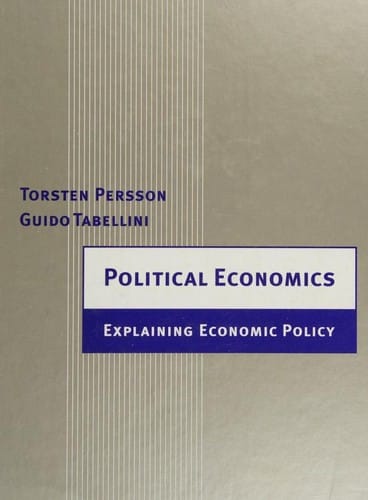 Political Economics: Explaining Economic Policy