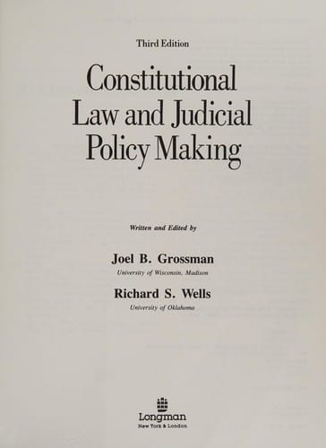 Constitutional law and judicial policy making
