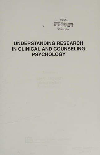 Understanding research in clinical and counseling psychology