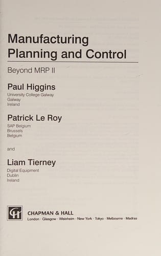 Manufacturing planning and control: beyond MRP II