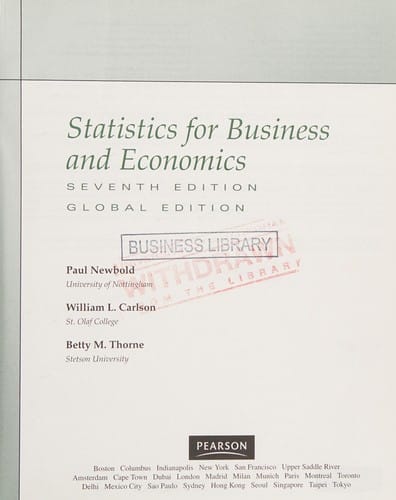 Statistics for Business and Economics