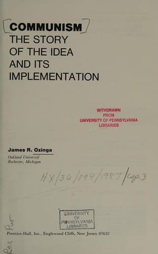 Communism: the story of the idea and itsimplementation