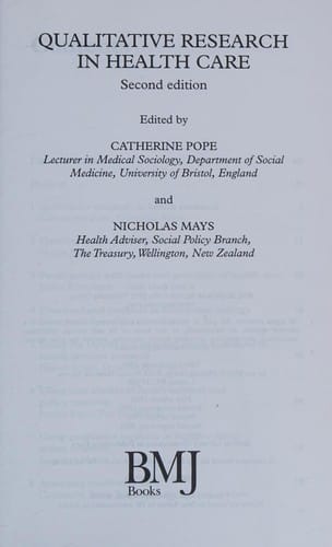 Qualitative research in health care