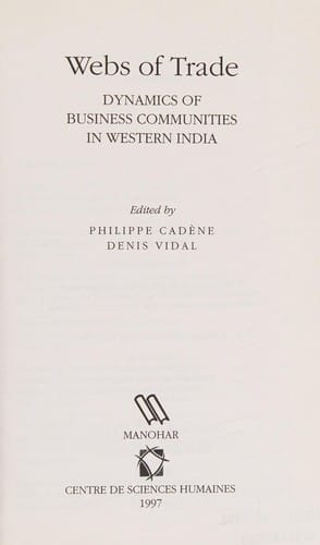 Webs of trade: dynamics of business communities in western India