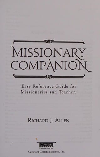 Missionary companion: easy reference guide for missionaries and teachers
