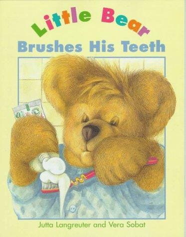 Little Bear brushes his teeth