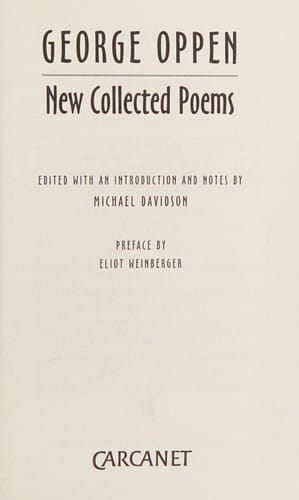 George Oppen: new collected poems