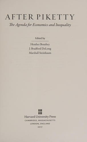 After Piketty: the agenda for economics and inequality