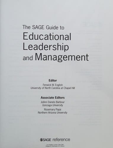 SAGE Guide to Educational Leadership and Management