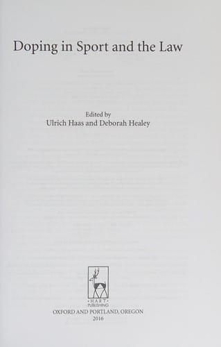 Doping in sport and the law