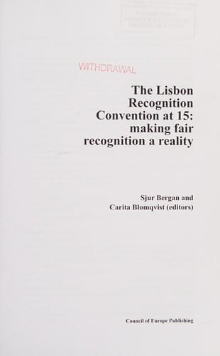 The Lisbon Recognition Convention at 15: making fair recognition a reality