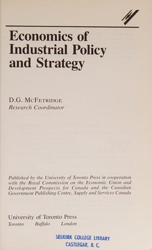 Economics of industrial policy and strategy