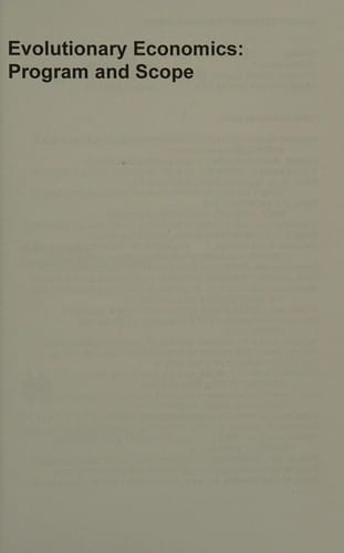 Evolutionary economics: program and scope