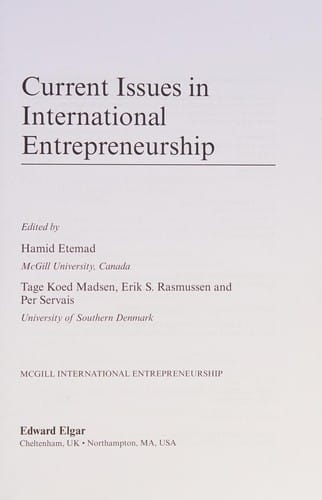 Current issues in international entrepreneurship