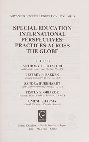 Special Education International Perspectives: Practices Across the Globe