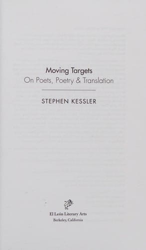 Moving targets: on poets, poetry & translation
