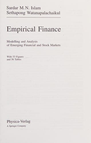 Empirical finance: modelling and analysis of emerging financial and stock markets