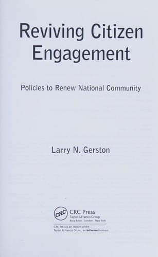 Reviving Citizen Engagement: Policies to Renew National Community