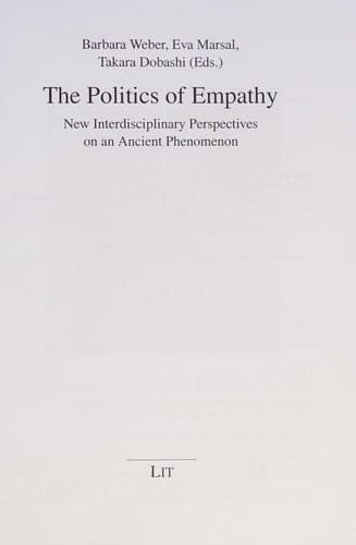 The politics of empathy: new interdisciplinary perspectives on an ancient phenomenon