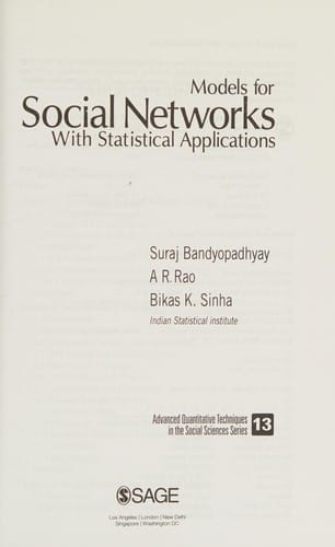 Models for Social Networks with Statistical Applications