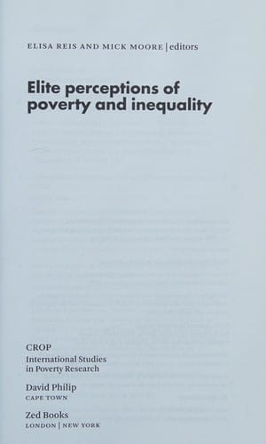 Elite perceptions of poverty and inequality