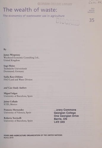 The wealth of waste: the economics of wastewater use in agriculture