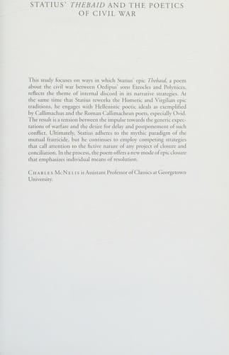 STATIUS' THEBAID AND THE POETICS OF CIVIL WAR.