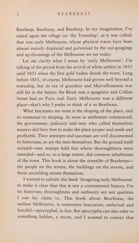 Bearbrass: imagining early Melbourne