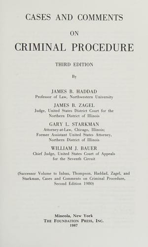 Cases and comments on criminal procedure