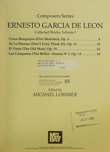Ernesto Garcia De Lebon: Collected Works (Editiones Classicae)
