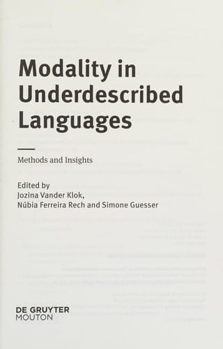 Modality in Underdescribed Languages: Methods and Insights