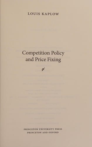 Competition Policy and Price Fixing