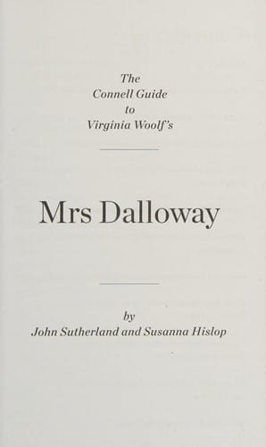 Virginia Woolf's Mrs Dalloway