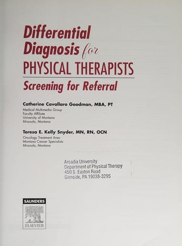 Differential diagnosis for physical therapists: screening for referral