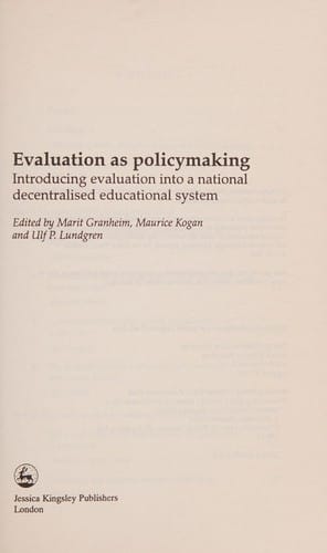 Evaluation as policymaking: introducing evaluation into a national decentralised educational system