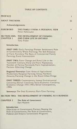 Farming and the rural community in Ontario: an introduction