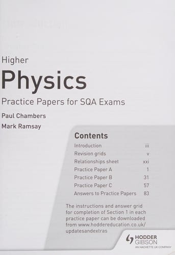 Higher Physics: Practice Papers for SQA Exams