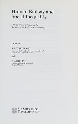 Human Biology and Social Inequality