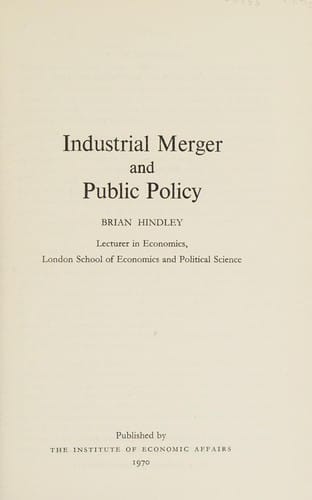 Industrial merger and public policy.