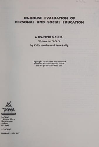 In-house evaluation of personal and social education