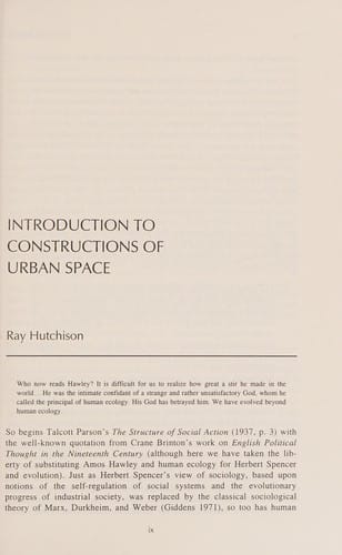 Constructions of urban space