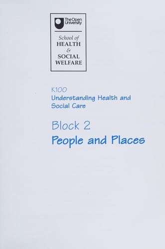 K100 Understanding health and social care.
