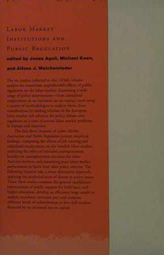Labor market institutions and public regulation